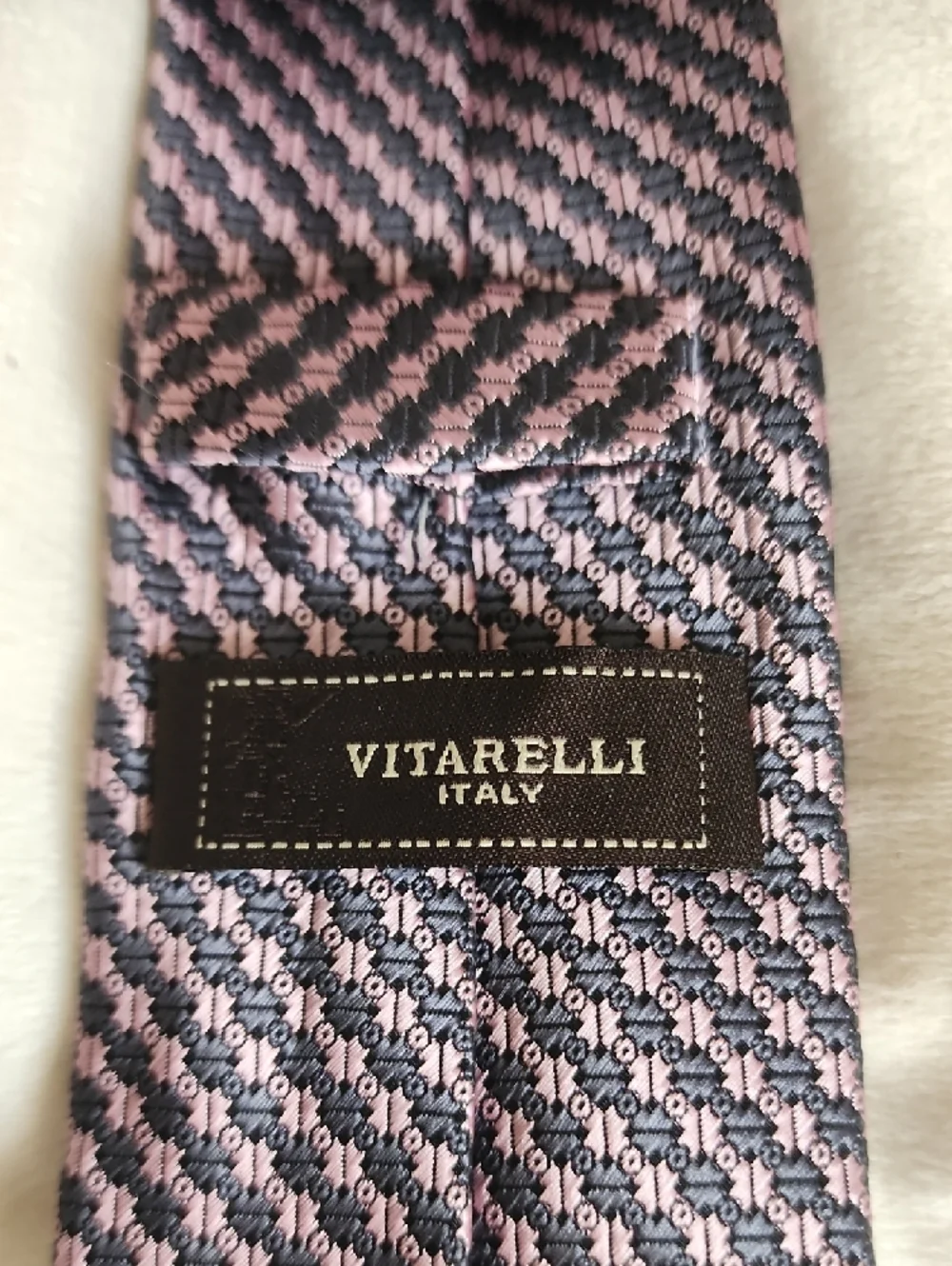Viterelli Tie Lavender and Slate Grey Micro-Patterned
